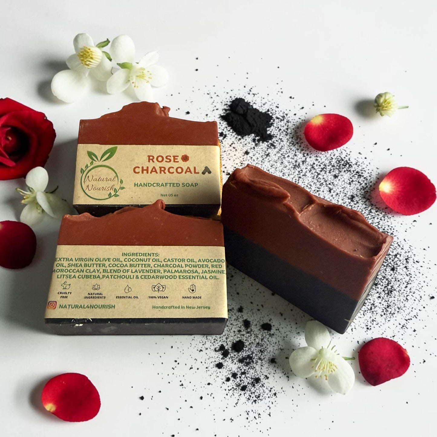 Rose Charcoal - Handmade Bar Soap