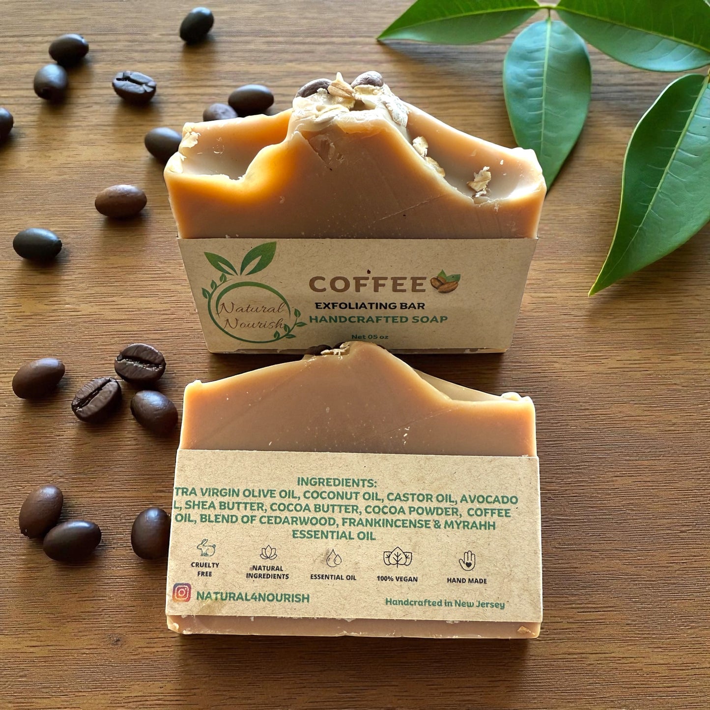 Coffee With Oats Exfoliating Bar - Handmade Bar Soap