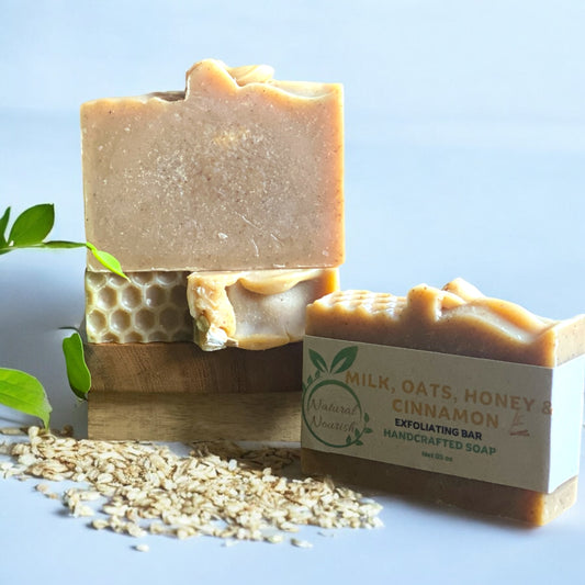 Milk Oats Honey and Cinnamon - Handmade Goat Milk Soap (EXFOLIATING BAR)